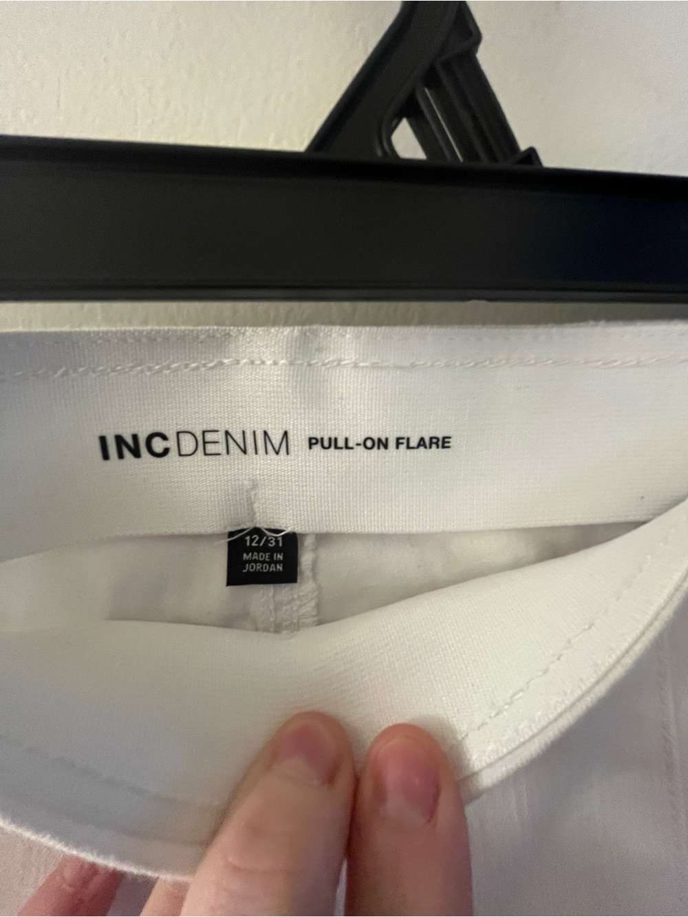 INC Denim High-Rise Wide Crop Jeans in White - Picture 4 of 4
